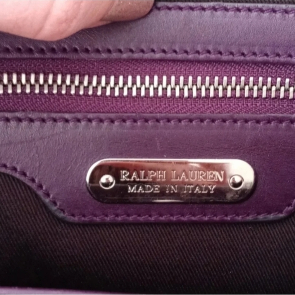 💟RARE 2014 Ralph Lauren💟 - Eggplant Purple Tote - Picture 2 of 16